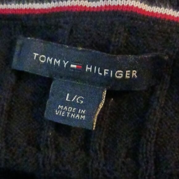 Tommy Hilfiger Sweater Blue Knit Classic Stretch Long Sleeve Womens Size L - Picture 6 of 7